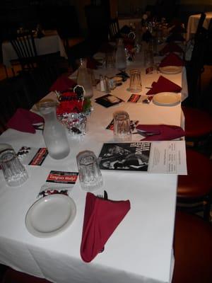 Graduation Dinner table - 14 Guests  
 
 Favors and Centerpieces provided by Celebrate! Events and More...
 www.celebrateeventsandmore.com