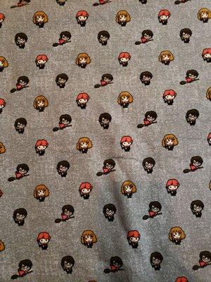 Stretchy Harry Potter fabric.. when I went all character and licenced fabric was 40% off! They always have great deals!