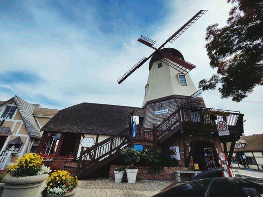 Entry below the windmill, to the left