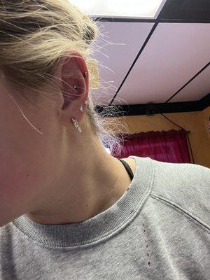 Conch piercing and helix!