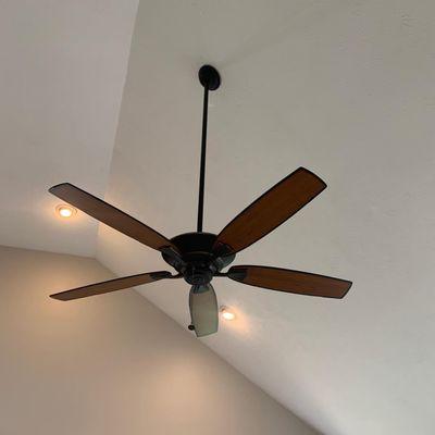 Ceiling Fan Installation - High Vaulted Ceiling