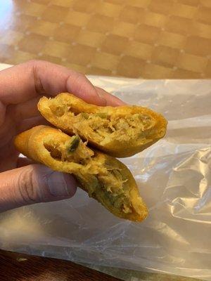 Inside the Beef Empanada (~$2).