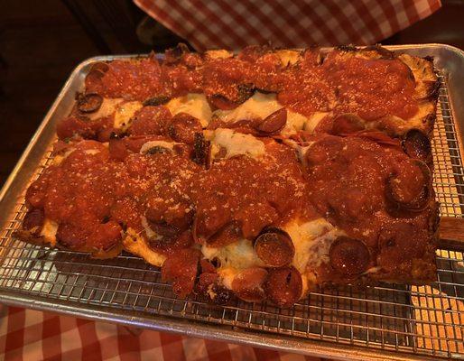 Death by Pepperoni Detroit Style Pizza