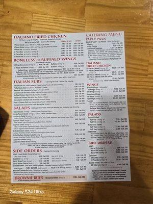 Menu Gionino's