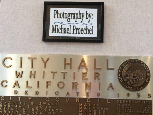 My talented friend has his art up at the Whittier City Hall.