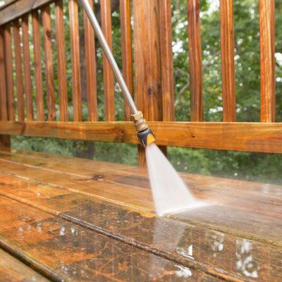 Bring the beauty back to the wood with a deck cleaning! Over the winter and months with more moisture, organic growth can take over.