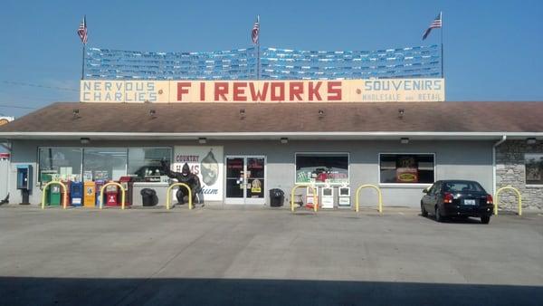 Nervous Charlies gas station and fireworks in Tennesee.