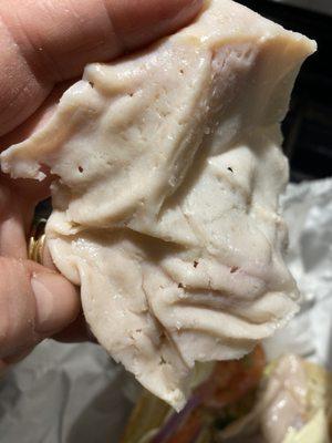 Pieces parts pre molded turkey meat sub