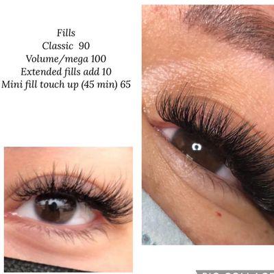 Lash fill menu