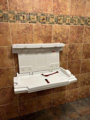 Changing table in women's bathroom