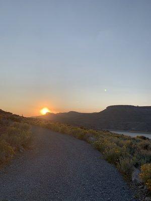 Sunset from the driveway in front of the cabin