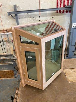 New all wood garden window. Standard in Fir with low-E. Comes with a jamb. Sides open for ventilation. Manufactured in Santa Clarita ca