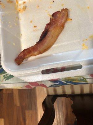 Raw uncooked bacon