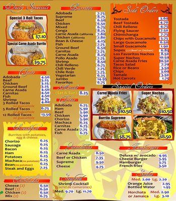 Full and tasty menu!