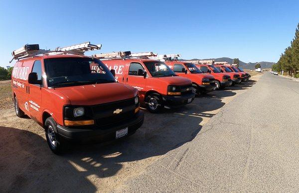 We Care Vans Lined Up and Ready to Roll Out