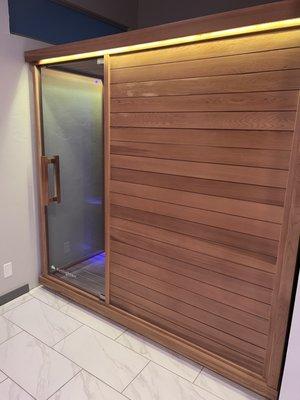 Sauna room in women's lock room