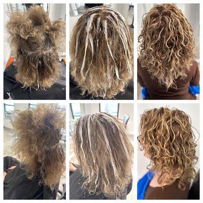 Highlights.  Lowlights.                         Curly Dry Haircut.         Roots