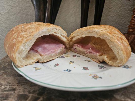 Ham & Cheese Croissant Inside