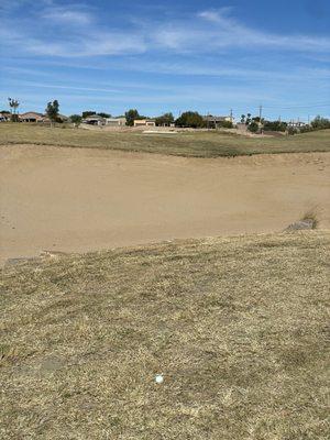 3 dirt traps down the center of the fairway was an interesting design