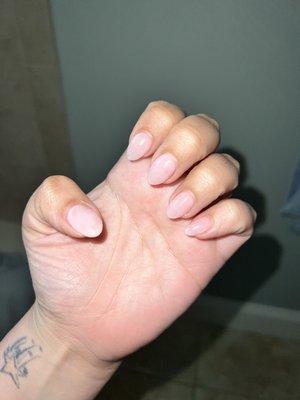 Acrylic fill with opi bubble bath day after getting them done.