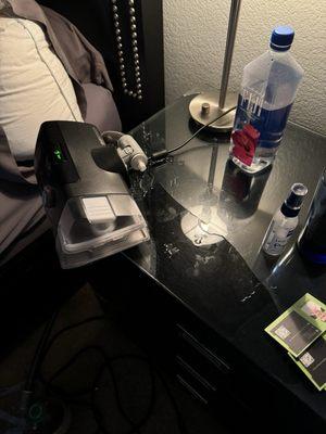 Leaking water on my nightstand! Second photo!