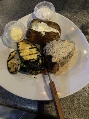 Sirloin, Baked Potato & Grilled Zucchini - ARW