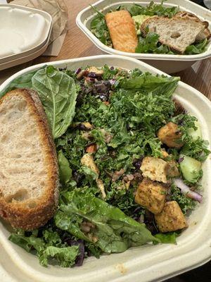 Shroomami bowl (front) and fish taco bowl (back)