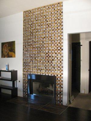 Ta-Daaaaa!!  The finished fireplace makeover.... *phew*!!