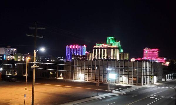 the view from the studio at night