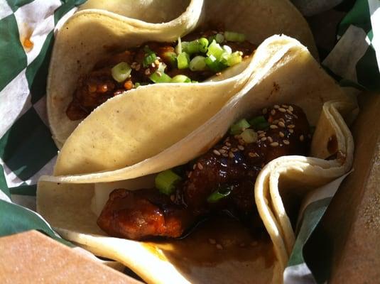 Café Soho style fried chicken tacos