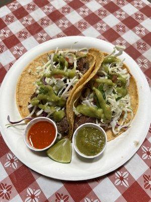 Barbacoa tacos (beef)