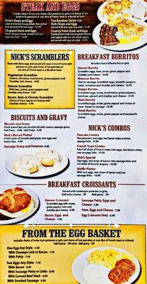 Menu -- Breakfast April 2024