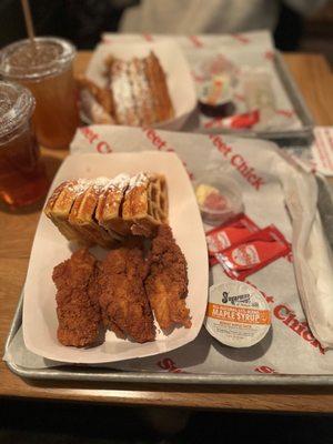 Classic Chicken Tenders & Fries, Honey Garlic Chicken Tenders & Waffles, Sweet Tea, Arnold Palmer