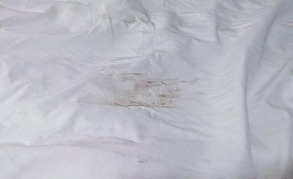 Same filthy sheets that were put on the bed with false intentions of being clean,