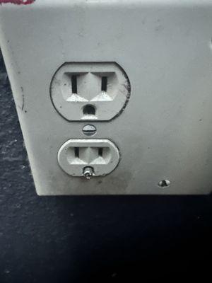 Outlet with the ground still in it