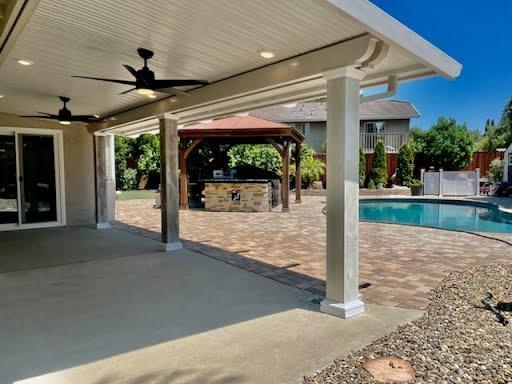 Custom patio covers with light s& fans