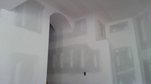 Drywall installation in custom built home