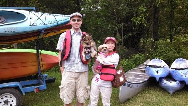 Dogs love the canoe trips with mom and dad too!