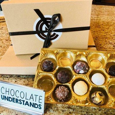 Our delicious medium box of truffles can be as a 12 or 15 count.