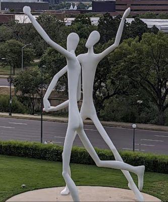 "Dancers" is an artwork created to capture the energy of the complex by Jonathan Borofsky