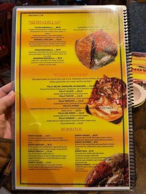 Inside menu