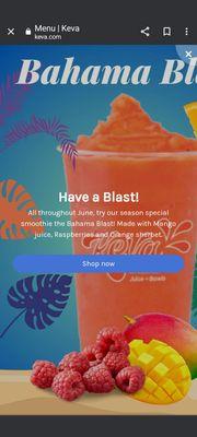 June Smoothie of the month: Bahama Blast