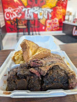 2 meat  plate Oxtail and brisket