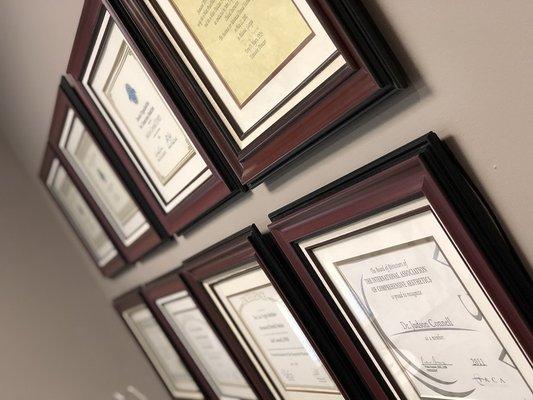 Accolades in the office at Suwanee dentist Exceptional Dentistry at Johns Creek Judson T. Connell, DMD