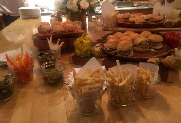 Sliders and Truffle Fries Station