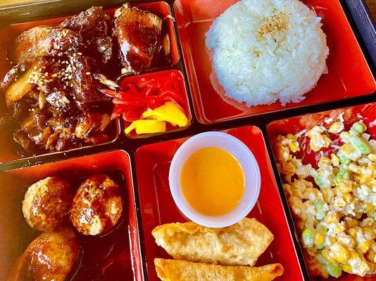 Pork Bento Box. Very good and many choices.