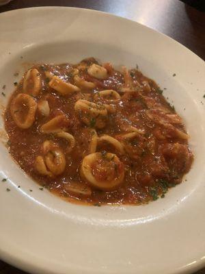 Calamari in marinara sauce