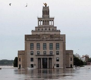 Flooded downtown Cedar Rapids