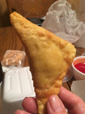 Crab Rangoon, maybe a tasteless empanada‍