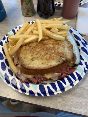 Galleria Deli Reuben with fries!